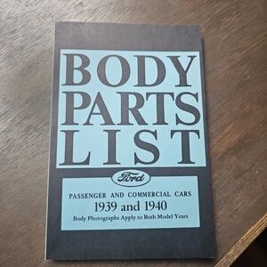 Vintage 1939 1940 Ford and Truck (Body Only) Parts Numbers Book List Guide OEM
